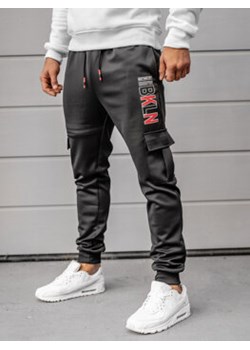 Czarne spodnie męskie dresowe bojówki Denley K10287A ze sklepu Denley w kategorii Spodnie męskie - zdjęcie 166621381