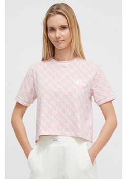 Guess t-shirt damski kolor różowy V4RI03 J1314 ze sklepu ANSWEAR.com w kategorii Bluzki damskie - zdjęcie 166622302