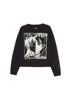 Cropp - Czarny sweter z motywem mangi - czarny ze sklepu Cropp w kategorii Swetry damskie - zdjęcie 166622942
