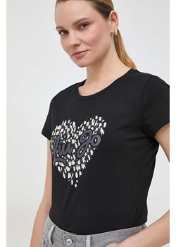 Liu Jo t-shirt bawełniany damski kolor czarny ze sklepu ANSWEAR.com w kategorii Bluzki damskie - zdjęcie 166625673