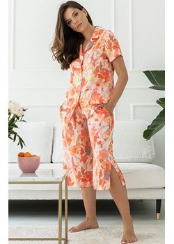 Klasyczna satynowa piżama damska w abstrakcyjny wzór P40, Kolor beżowy-wzór, Rozmiar S, Oh Zuza ze sklepu Intymna w kategorii Piżamy damskie - zdjęcie 166625862