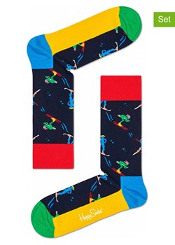 Happy Socks Skarpety (2 pary) &quot;Skiers&quot; w kolorze granatowym ze wzorem ze sklepu Limango Polska w kategorii Skarpetki męskie - zdjęcie 166626073