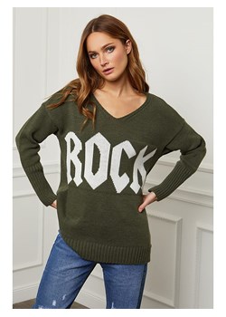 Plume Sweter &quot;Azel&quot; w kolorze khaki ze sklepu Limango Polska w kategorii Swetry damskie - zdjęcie 166626082