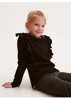Reserved - Bluzka z falbanami - czarny ze sklepu Reserved w kategorii Bluzki dziewczęce - zdjęcie 166627882