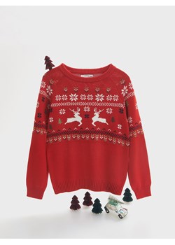 Reserved - Sweter ze świątecznym motywem - czerwony ze sklepu Reserved w kategorii Swetry chłopięce - zdjęcie 166627913