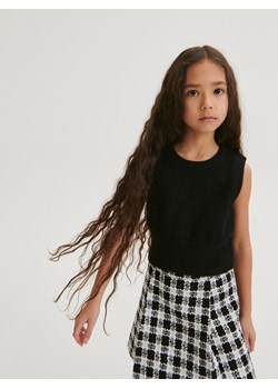 Reserved - Dzianinowy top - czarny ze sklepu Reserved w kategorii Bluzki dziewczęce - zdjęcie 166628201