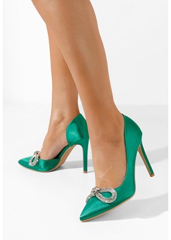 Zielone szpilki Destrea ze sklepu Zapatos w kategorii Czółenka - zdjęcie 166632804