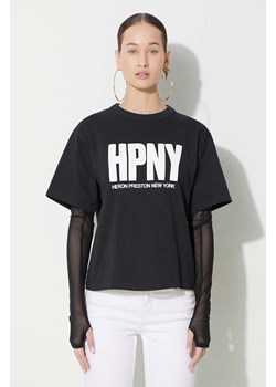 Heron Preston t-shirt bawełniany Reg Hpny Ss Tee damski kolor czarny HWAA032C99JER0041001 ze sklepu PRM w kategorii Bluzki damskie - zdjęcie 166633702