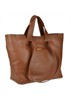 Vezze torba skórzana shopper bag  brąz  camel złote okucia na ze sklepu melon.pl w kategorii Torby Shopper bag - zdjęcie 166637613