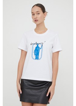 Iceberg t-shirt bawełniany damski kolor biały ze sklepu ANSWEAR.com w kategorii Bluzki damskie - zdjęcie 166644344