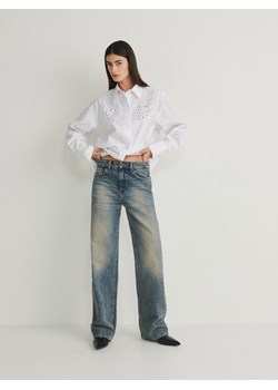 Reserved - Koszula z ażurowymi wstawkami - biały ze sklepu Reserved w kategorii Koszule damskie - zdjęcie 166645332