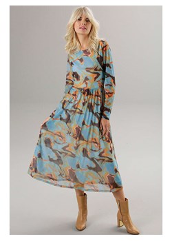 Aniston Sukienka w kolorze błękitno-karmelowym ze sklepu Limango Polska w kategorii Sukienki - zdjęcie 166653881