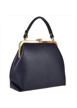 Granatowa torebka  skóra naturalna bigiel retro ze sklepu melon.pl w kategorii Torby Shopper bag - zdjęcie 166658570