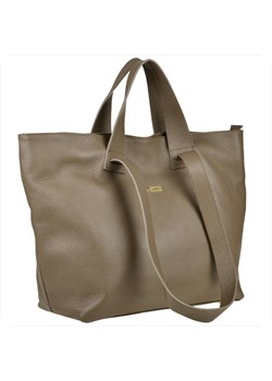 Vezze torba skórzana shopper bag taupe brąz złote okucia na ze sklepu melon.pl w kategorii Torby Shopper bag - zdjęcie 166661534