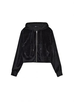 Cropp - Czarna rozpinana bluza z kapturem - czarny ze sklepu Cropp w kategorii Bluzy damskie - zdjęcie 166661553