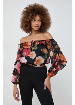 Guess bluzka damska kolor czarny wzorzysta ze sklepu ANSWEAR.com w kategorii Bluzki damskie - zdjęcie 166664373