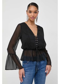 Guess bluzka DEMI damska kolor czarny wzorzysta W4RH24 WDWT2 ze sklepu ANSWEAR.com w kategorii Bluzki damskie - zdjęcie 166664383