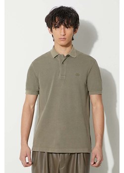 Lacoste polo bawełniane kolor zielony gładki PH3450 S0I ze sklepu PRM w kategorii T-shirty męskie - zdjęcie 166668843