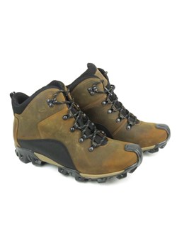 Wysokie trekkingi męskie z membraną - TAPI J-4163, brązowe ze sklepu ulubioneobuwie w kategorii Buty trekkingowe męskie - zdjęcie 166671390