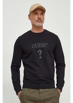 Guess bluza męska kolor czarny z aplikacją M4RQ15 KBK32 ze sklepu ANSWEAR.com w kategorii Bluzy męskie - zdjęcie 166672262