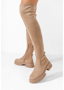 Khaki długie kozaki za kolano Harra ze sklepu Zapatos w kategorii Kozaki damskie - zdjęcie 166672994