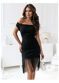 Elegancka sukienka mini z frędzlami ELEANOR - czarna ze sklepu magmac.pl w kategorii Sukienki - zdjęcie 166682144