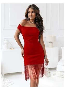 Elegancka sukienka mini z frędzlami ELEANOR - czerwona ze sklepu magmac.pl w kategorii Sukienki - zdjęcie 166682151