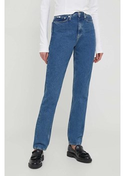 Calvin Klein Jeans jeansy damskie kolor niebieski ze sklepu ANSWEAR.com w kategorii Jeansy damskie - zdjęcie 166686110