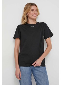 Calvin Klein t-shirt bawełniany damski kolor czarny ze sklepu ANSWEAR.com w kategorii Bluzki damskie - zdjęcie 166686443