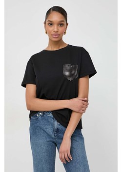 Liu Jo t-shirt bawełniany damski kolor czarny ze sklepu ANSWEAR.com w kategorii Bluzki damskie - zdjęcie 166686474