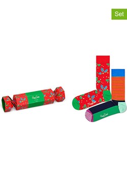 Happy Socks 3-częściowy zestaw prezentowy &quot;Christmas Cracker&quot; ze wzorem ze sklepu Limango Polska w kategorii Skarpetki męskie - zdjęcie 166687261
