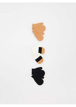 Reserved - Jednopalczaste rękawiczki 3 pack - beżowy ze sklepu Reserved w kategorii Rękawiczki dziecięce - zdjęcie 166688523