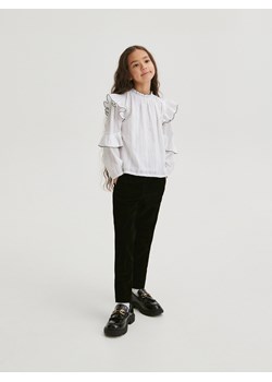 Reserved - Welurowe spodnie - czarny ze sklepu Reserved w kategorii Spodnie dziewczęce - zdjęcie 166689371