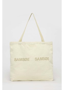 Samsoe Samsoe torebka FRINKA kolor beżowy F20300113 ze sklepu PRM w kategorii Torby Shopper bag - zdjęcie 166690124