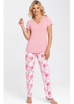 Romantyczna piżama damska z długimi spodniami Tiffany, Kolor różowy-wzór, Rozmiar M, Babella ze sklepu Primodo w kategorii Piżamy damskie - zdjęcie 166694942