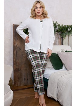 Piżama damska z długi rękaw i z długimi spodniami Asama, Kolor ecru-zielony, Rozmiar S, Italian Fashion ze sklepu Primodo w kategorii Piżamy damskie - zdjęcie 166696362