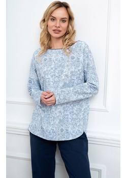 Bawełniana piżama damska w kwiatowy wzór Gracjela, Kolor niebiesko-granatowy, Rozmiar S, Italian Fashion ze sklepu Primodo w kategorii Piżamy damskie - zdjęcie 166696550