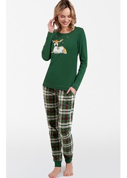 Bawełniana piżama damska świąteczna zielona Zonda, Kolor zielony, Rozmiar M, Italian Fashion ze sklepu Primodo w kategorii Piżamy damskie - zdjęcie 166696923
