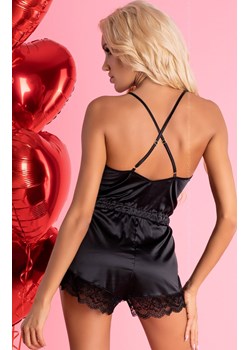Piżama jednoczęściowa satynowe body Tarissam Black LC 90565, Kolor czarny, Rozmiar S/M, LivCo Corsetti Fashion ze sklepu Primodo w kategorii Piżamy damskie - zdjęcie 166697171