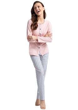Luna bawełniana piżama damska różowa w geometryczny wzór 599, Kolor różowy-wzór, Rozmiar L, Luna ze sklepu Primodo w kategorii Piżamy damskie - zdjęcie 166697303