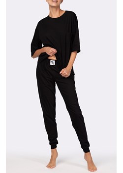 Piżama damska z krótkim rękawem czarna Homie, Kolor czarny, Rozmiar L, Mona ze sklepu Primodo w kategorii Piżamy damskie - zdjęcie 166697421