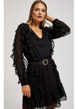Sukienka damska z falbanami czarna Z-SU-4228, Kolor czarny, Rozmiar XS, Moodo ze sklepu Primodo w kategorii Sukienki - zdjęcie 166697500