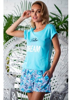 Susan 09 bawełniana piżama damska z krótkim rękawem i krótkimi nogawkami, Kolor niebieski-wzór, Rozmiar S, myMaDo ze sklepu Primodo w kategorii Piżamy damskie - zdjęcie 166697613