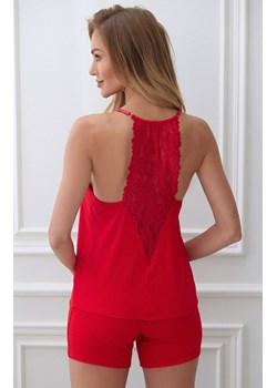 Charlotte czerwona piżama z ozdobnymi plecami na cienkich ramiączkach i krótkimi nogawkami, Kolor czerwony, Rozmiar S, Wies-MANN ze sklepu Primodo w kategorii Piżamy damskie - zdjęcie 166697814