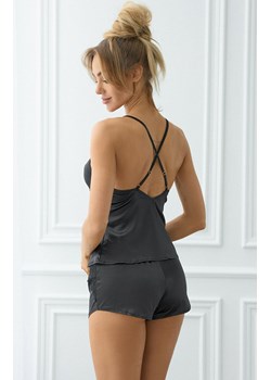Miraaze Black LC 90567 czarna satynowa piżama, Kolor czarny, Rozmiar S/M, LivCo Corsetti Fashion ze sklepu Primodo w kategorii Piżamy damskie - zdjęcie 166697842