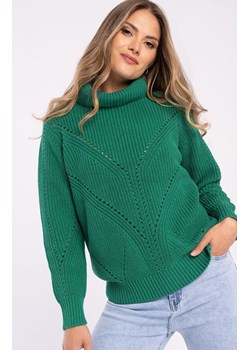 Sweter damski z golfem zielony S-Ikos, Kolor zielony, Rozmiar XS, Volcano ze sklepu Primodo w kategorii Swetry damskie - zdjęcie 166698261