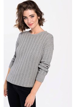 Długi sweter damski szary S-Lana, Kolor szary, Rozmiar XS, Volcano ze sklepu Primodo w kategorii Swetry damskie - zdjęcie 166698280
