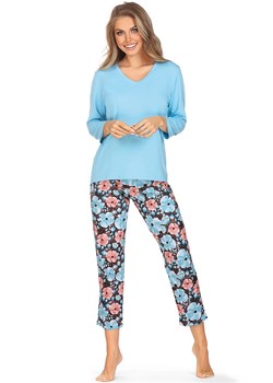 Silvia bawełniana niebieska piżama z długimi rękawami i długimi nogawkami, Kolor niebieski-wzór, Rozmiar S, Wies-MANN ze sklepu Primodo w kategorii Piżamy damskie - zdjęcie 166698364