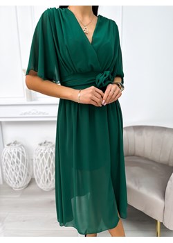 Zielona Sukienka Midi ze sklepu ModnaKiecka.pl w kategorii Sukienki - zdjęcie 166698533