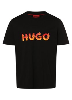 HUGO T-shirt męski Mężczyźni Dżersej czarny nadruk ze sklepu vangraaf w kategorii T-shirty męskie - zdjęcie 166700214